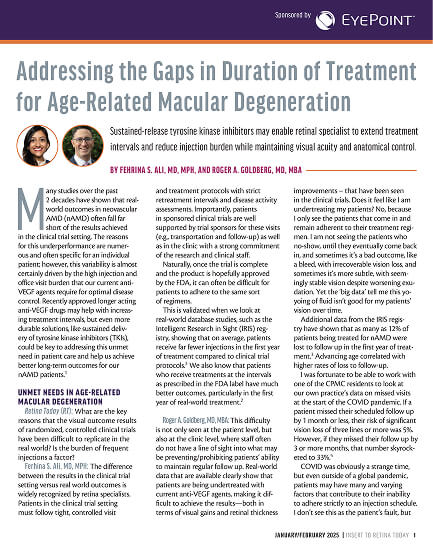 EYEPOINT-sponsored paper: Gaps in duration of treatment in AMD